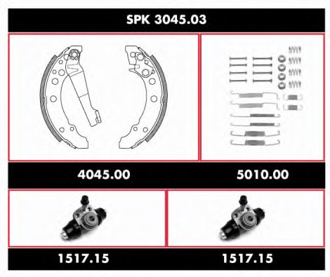 ROADHOUSE SPK 3045.03 Brake Set, drum brakes
